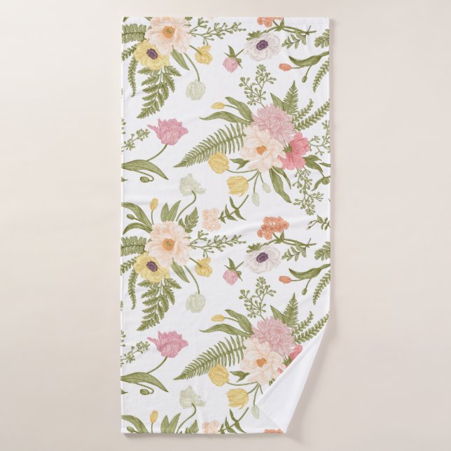 Blume Aquarellgarten Schöne Natur Badehandtuch (Badehandtuch)