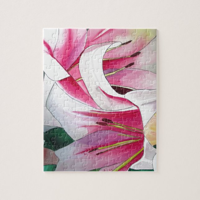 Blume Aquarellkunst in Weiß und Rosa (Vertikal)