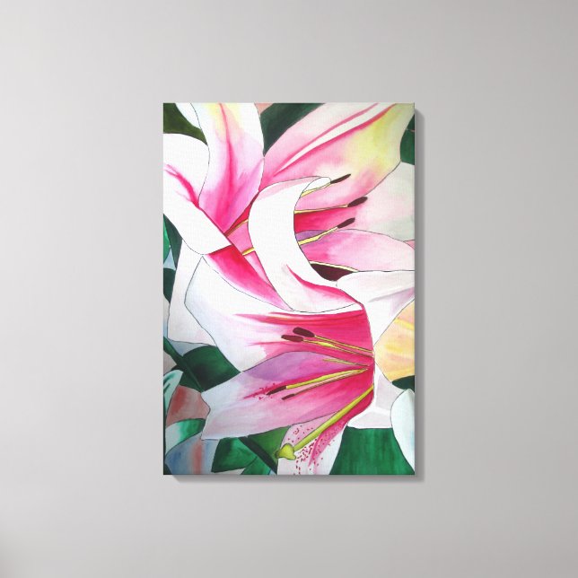 Blume Aquarellkunst Leinwanddruck (Vorderseite)