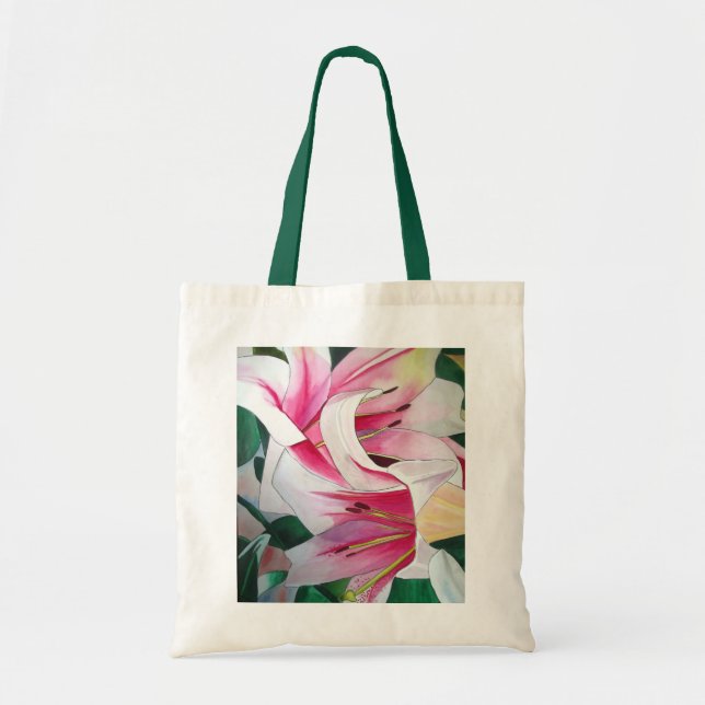 Blume Aquarellkunst Tragetasche (Vorne)