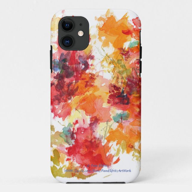 Blume Aquarellmalerei Roter orangefarbener Fall Case-Mate iPhone Hülle (Rückseite)