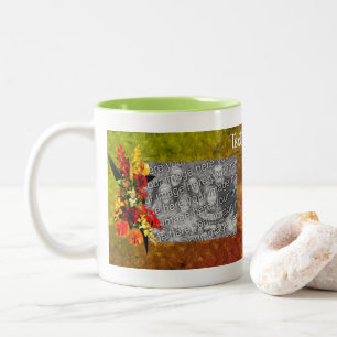 Blume Art Bouquet Rahmen Personalisiertes Foto Zweifarbige Tasse