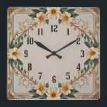 Blume Art Deco Quadratische Wanduhr<br><div class="desc">Großartiges Uhrendesign. Du wirst es wie andere Liebe bekommen. Sie können dieses Design auch für andere Produkte verwenden,  die Sie mögen,  oder Ihren Text anpassen und hinzufügen. Folgen Sie mir für mehr. Vielen Dank. Ich wünsche Ihnen einen schönen Tag.</div>