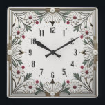 Blume Art Deco Quadratische Wanduhr<br><div class="desc">Großartiges Uhrendesign. Du wirst es wie andere Liebe bekommen. Sie können dieses Design auch für andere Produkte verwenden,  die Sie mögen,  oder Ihren Text anpassen und hinzufügen. Folgen Sie mir für mehr. Vielen Dank. Ich wünsche Ihnen einen schönen Tag.</div>
