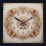 Blume Art Deco Quadratische Wanduhr<br><div class="desc">Schönes Design der Blume. Du wirst es wie andere Liebe bekommen. Sie können dieses Design für andere Produkte verwenden,  die Sie möchten,  oder Ihren Text anpassen und hinzufügen. Folgen Sie mir für mehr. Vielen Dank. Ich wünsche Ihnen einen schönen Tag.</div>
