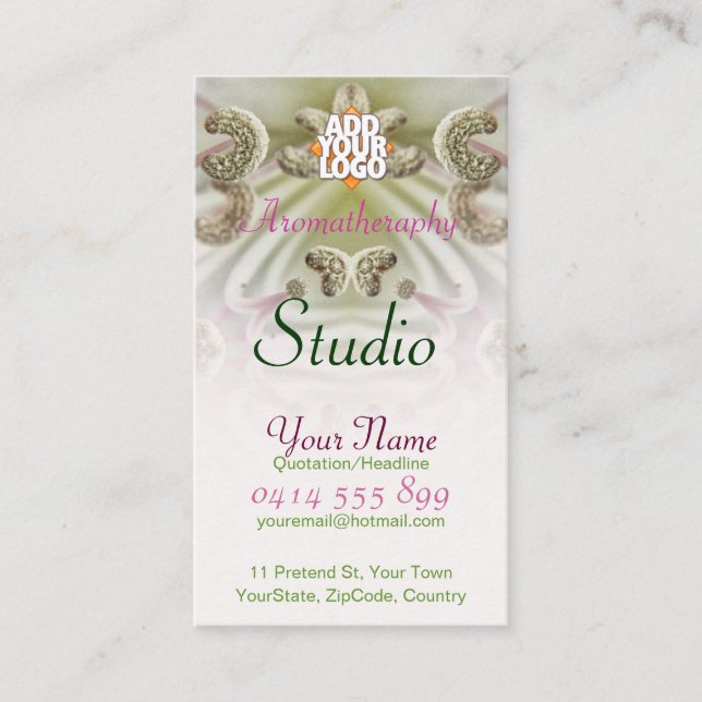 Blume Art Macro: Stamen Butterfly Business Card Visitenkarte (Vorderseite)
