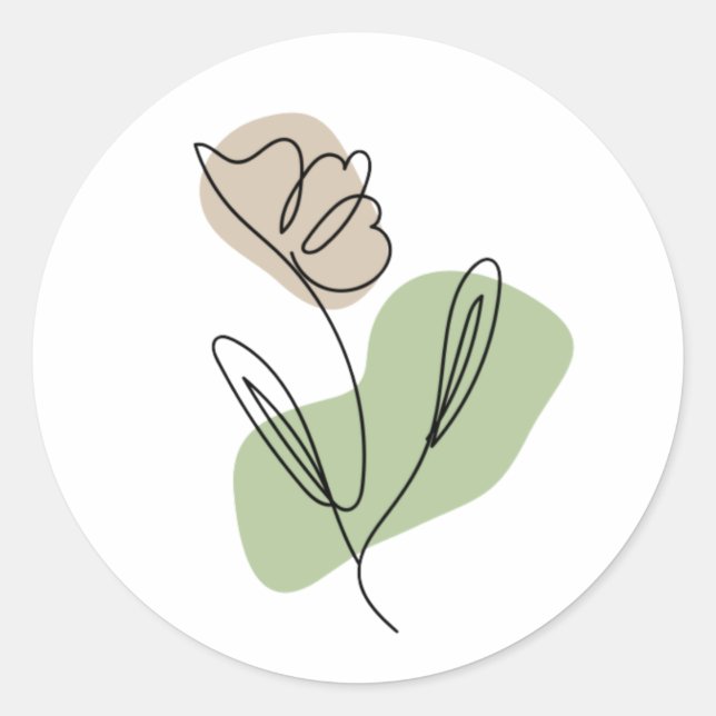 Blume Art Runder Aufkleber (Vorderseite)