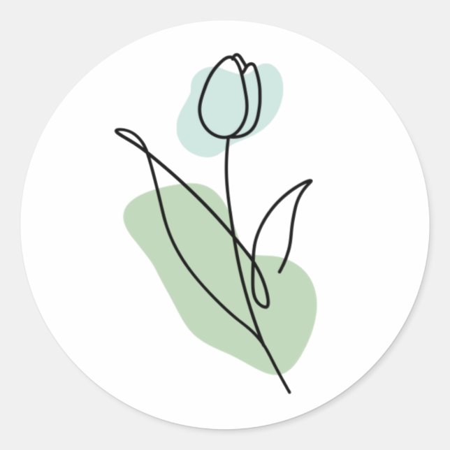 Blume Art Runder Aufkleber (Vorderseite)