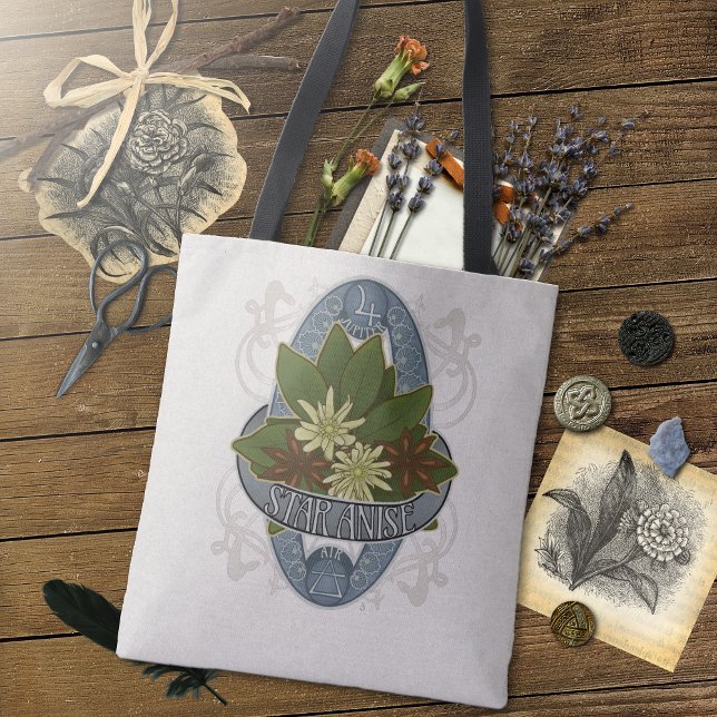 Blume Astrologie und Magie - Star Anise Tasche (An Enchanting Bag for All Your Witchy Stuff. - Flower Astrology and Magic - Star Anise Tote Bag)