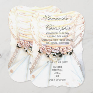 Blume auf Brautkleider Hochzeit Einladung