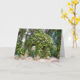 Blume auf dem Alten Pergola Garten Kunst-Karte Karte