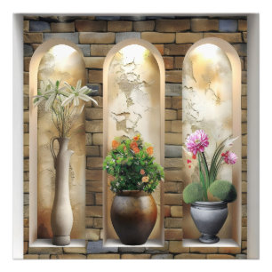 Blume auf dem Fake Shelves Fotodruck