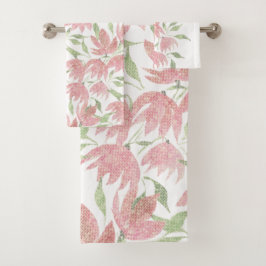 Blume auf dem Feld sind in rosa gestrichen Badhandtuch Set