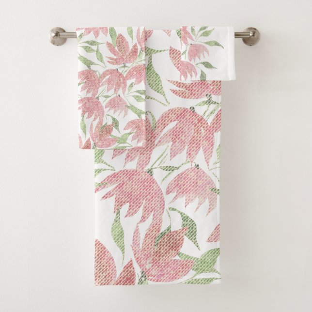 Blume auf dem Feld sind in rosa gestrichen Badhandtuch Set (Insitu)