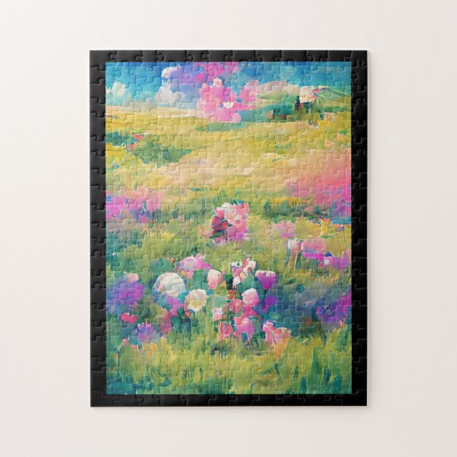 Blume auf dem Gebiet der lila-pinkfarbenen Digital (Vertikal)