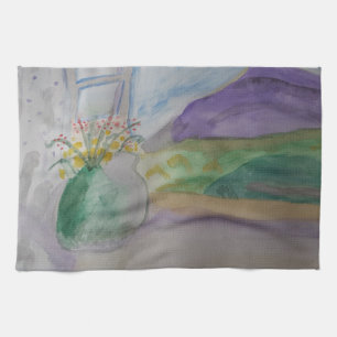 Blume auf dem Handtuch aus Teeholz