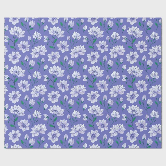 Blume auf dem Lavendel Geschenkpapier (Saum)