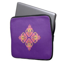 Blume auf dem Lila Elektronikbeutel Laptopschutzhülle