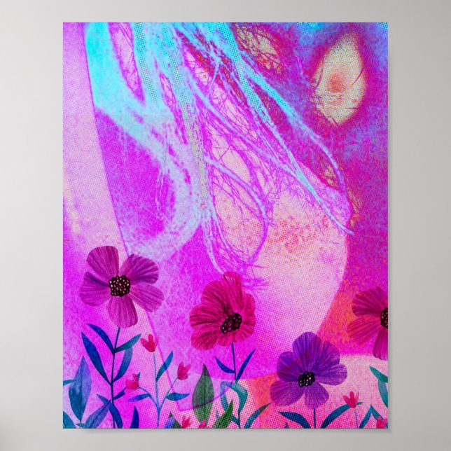 Blume auf der Brust Poster (Vorne)