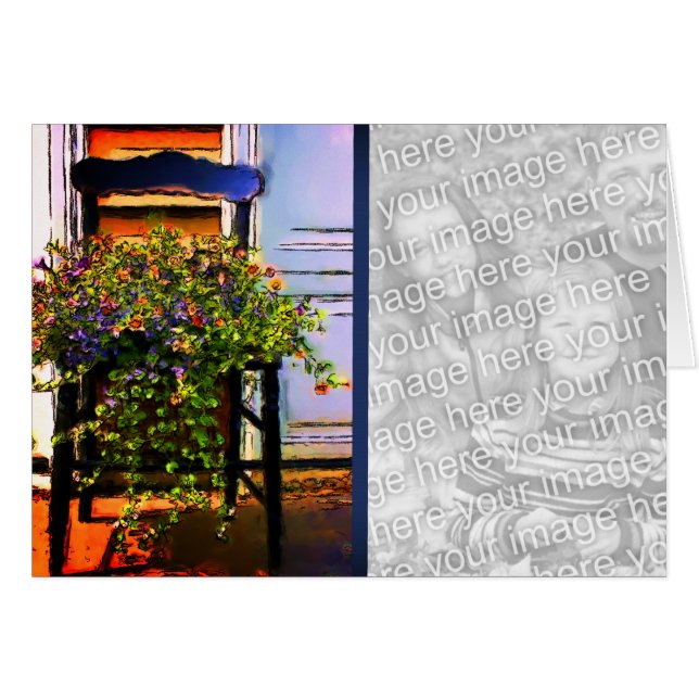 Blume auf der Wasserfarbenen Karte (Vorderseite (Horizontal))