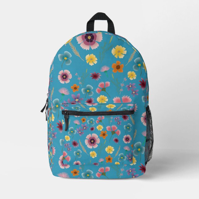 Blume auf der Wiese Bedruckter Rucksack (Vorderseite)