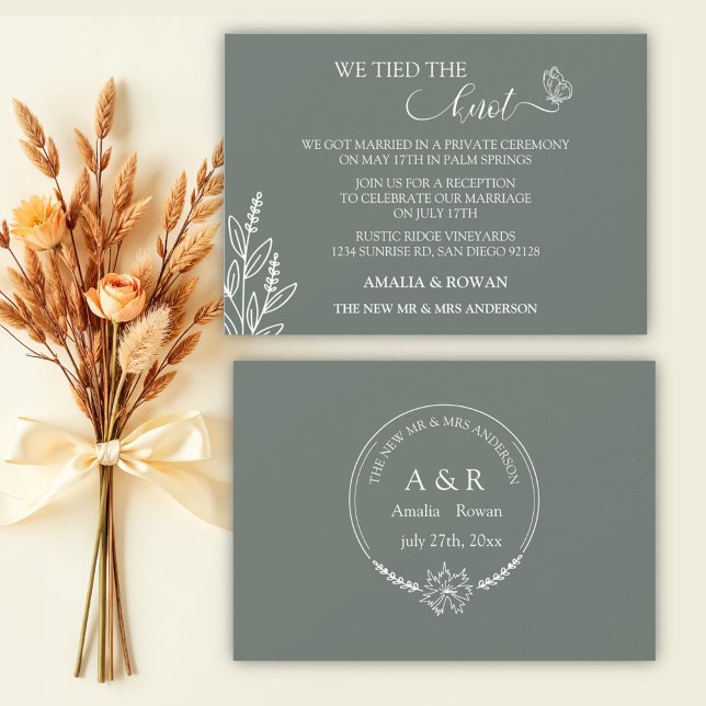 Blume auf der Wiese Hochzeit Wir ticken den Knoten Einladung (Von Creator hochgeladen)