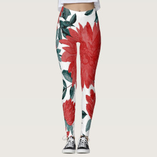 Blume auf der Wiese: Vintage Wasserfarbe nahtlos Leggings
