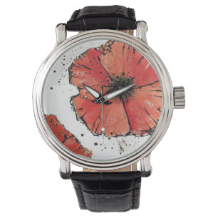 Blume auf einem weißen Hintergrund Armbanduhr