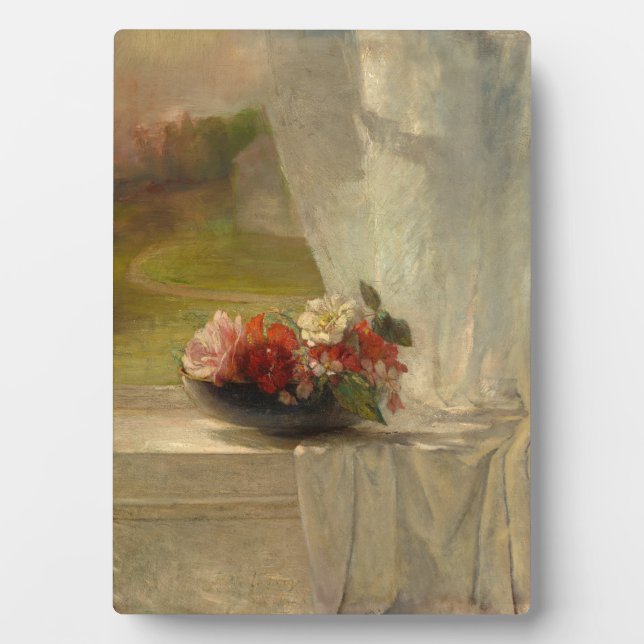 Blume auf einer Fensterkante von John La Farge Fotoplatte (Vorderseite)