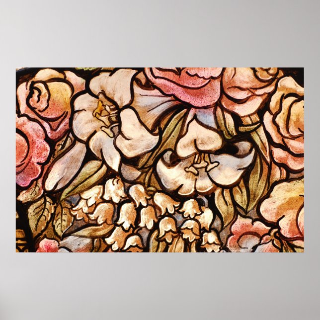 Blume auf Glas gestrichen Poster (Vorne)