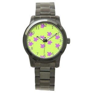 Blume auf Grün Armbanduhr