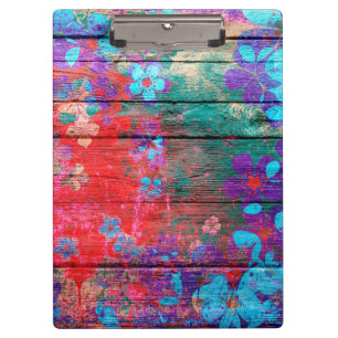 Blume auf Holz #2 Klemmbrett