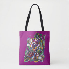Blume auf lila Hintergrund Tasche