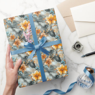 Blume auf Marmor Geschenkpapier