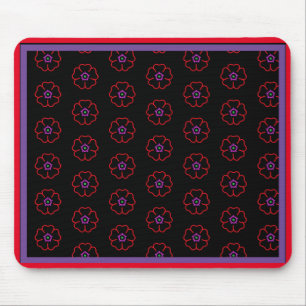 Blume auf schwarzem Hintergrund, individuell perso Mousepad