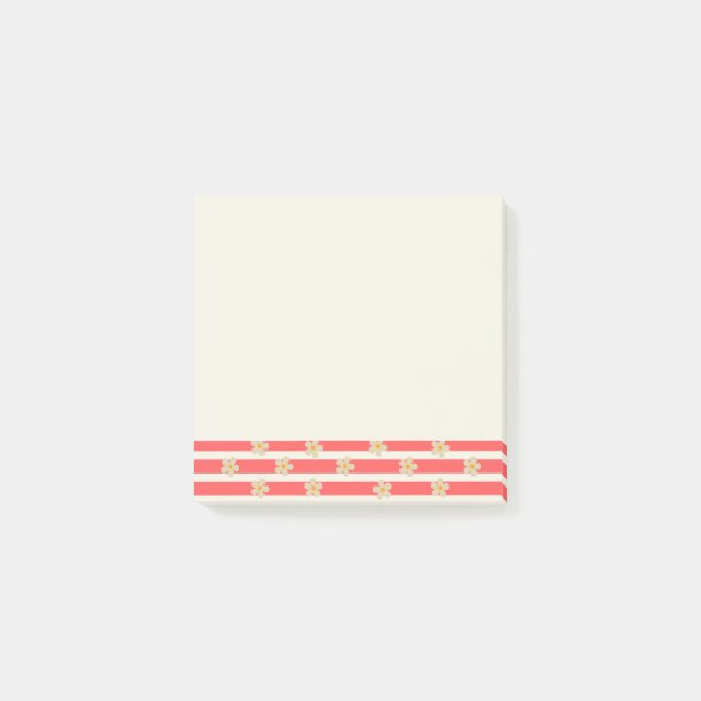 Blume auf Streifen Post-It®-Notizen Post-it Klebezettel (Vorderseite)