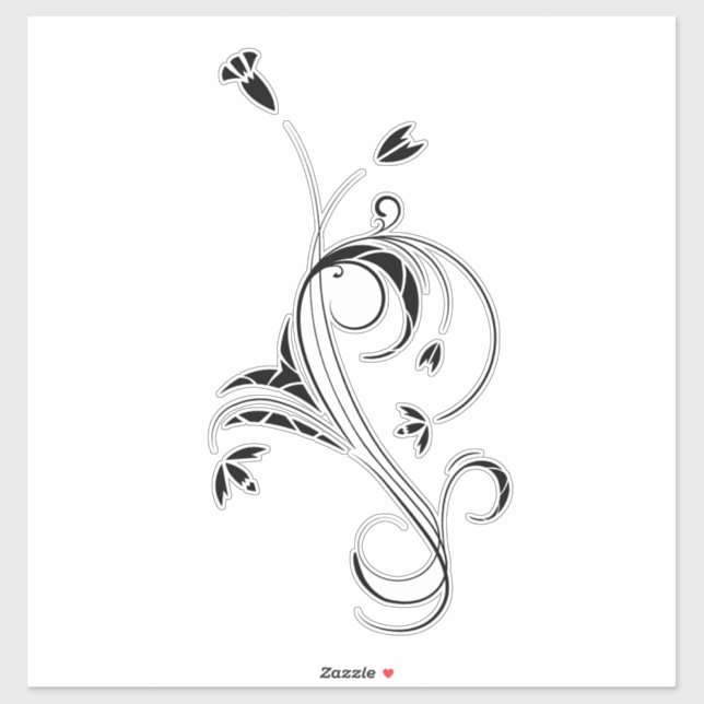 Blume Aufkleber (Blatt)