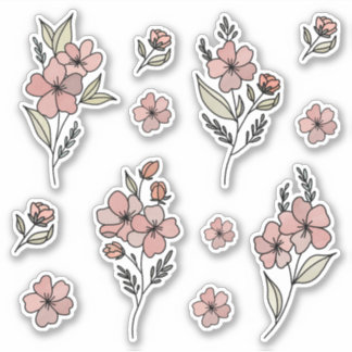 Blume-Aufkleber für Wasserfarben Aufkleber