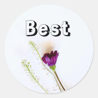 Blume-Aufkleber mit den besten Wünschen Runder Aufkleber