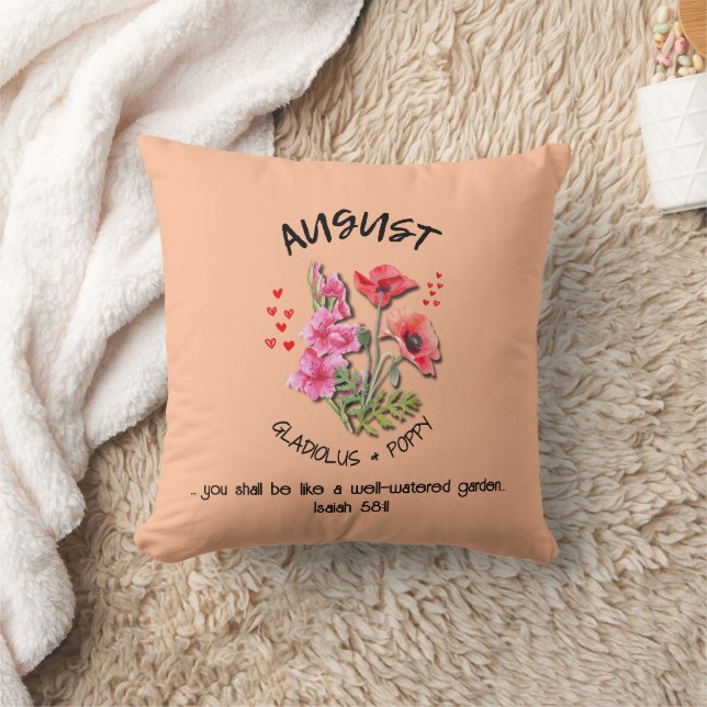 Blume AUGUST für die Geburtsmonate Christlich Peac Kissen (Decke)