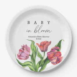 Blume aus Aquarell - Baby in Blüte Pappteller