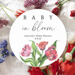 Blume aus Aquarell - Baby in Blüte Runder Aufkleber