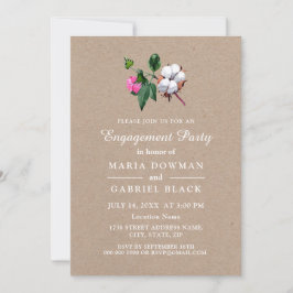 Blume aus Baumwolle. Rustikale botanische Verlobun Einladung