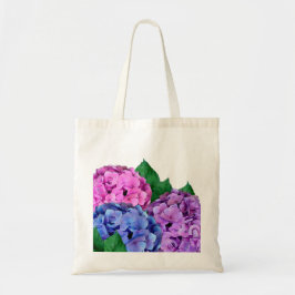 Blume aus Blau und Rosa Hydrangea Tragetasche