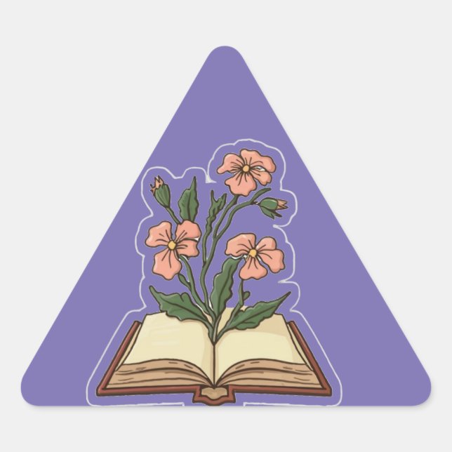 Blume aus Buchsticker Dreieckiger Aufkleber (Vorderseite)
