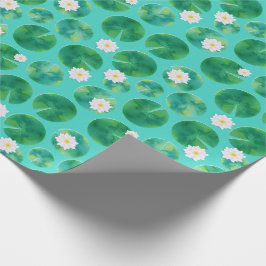 Blume aus der White Water Lilie & Lily Pad Muster Geschenkpapier
