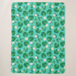 Blume aus der White Water Lilie & Lily Pad Muster Sherpadecke