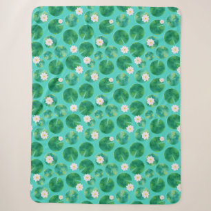 Blume aus der White Water Lilie & Lily Pad Muster Sherpadecke