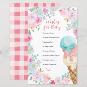 Blume aus Eiscreme Pastel wünschen eine Babykarte