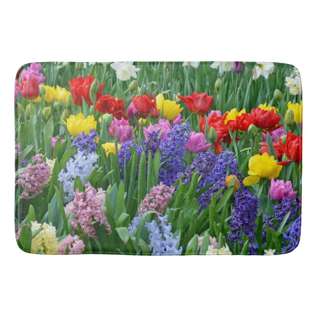 Blume aus farbenfrohen Frühlingsgärten Badematte (Vorderseite)